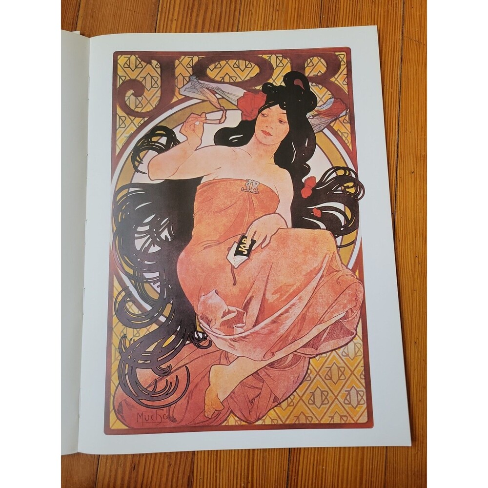 JOB Woman in Red Poster Art of Alfons Maria Mucha from 1900's 15” x 11” Unframed